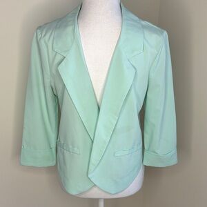 A. Byer Mint Green Open Front Women's Blazer. Medium